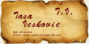 Tasa Vesković vizit kartica